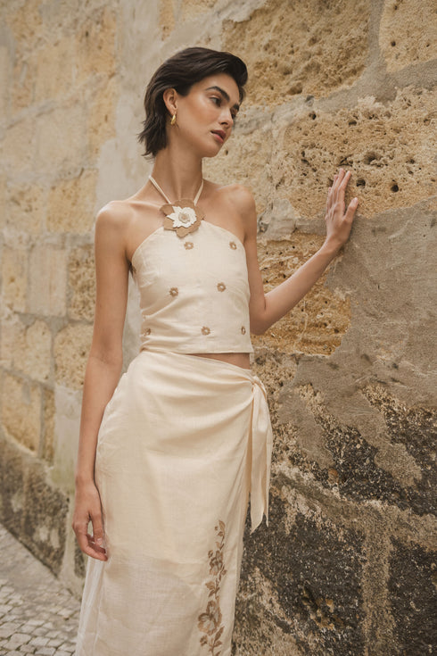 Inamorata Halter Top Cream